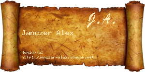 Janczer Alex névjegykártya
