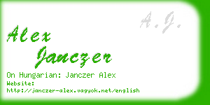 alex janczer business card